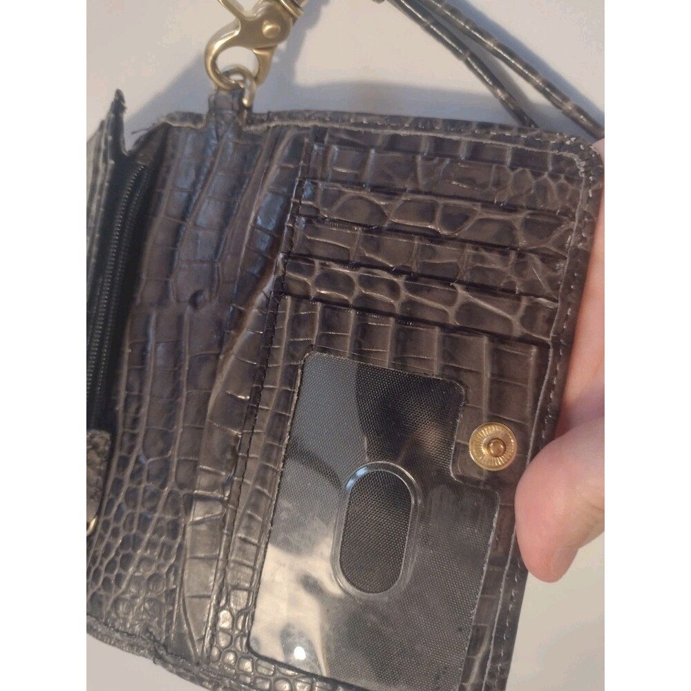 Brahmin Debra Brown Wristlet Wallet Melbourne Leather Croc Embossed - Picture 16 of 16
